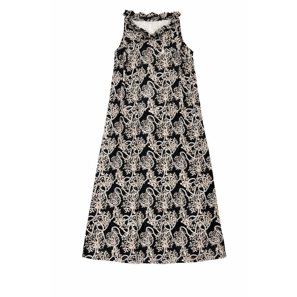 Lulu B Black White Coral Maxi Dress Plus Size 1X